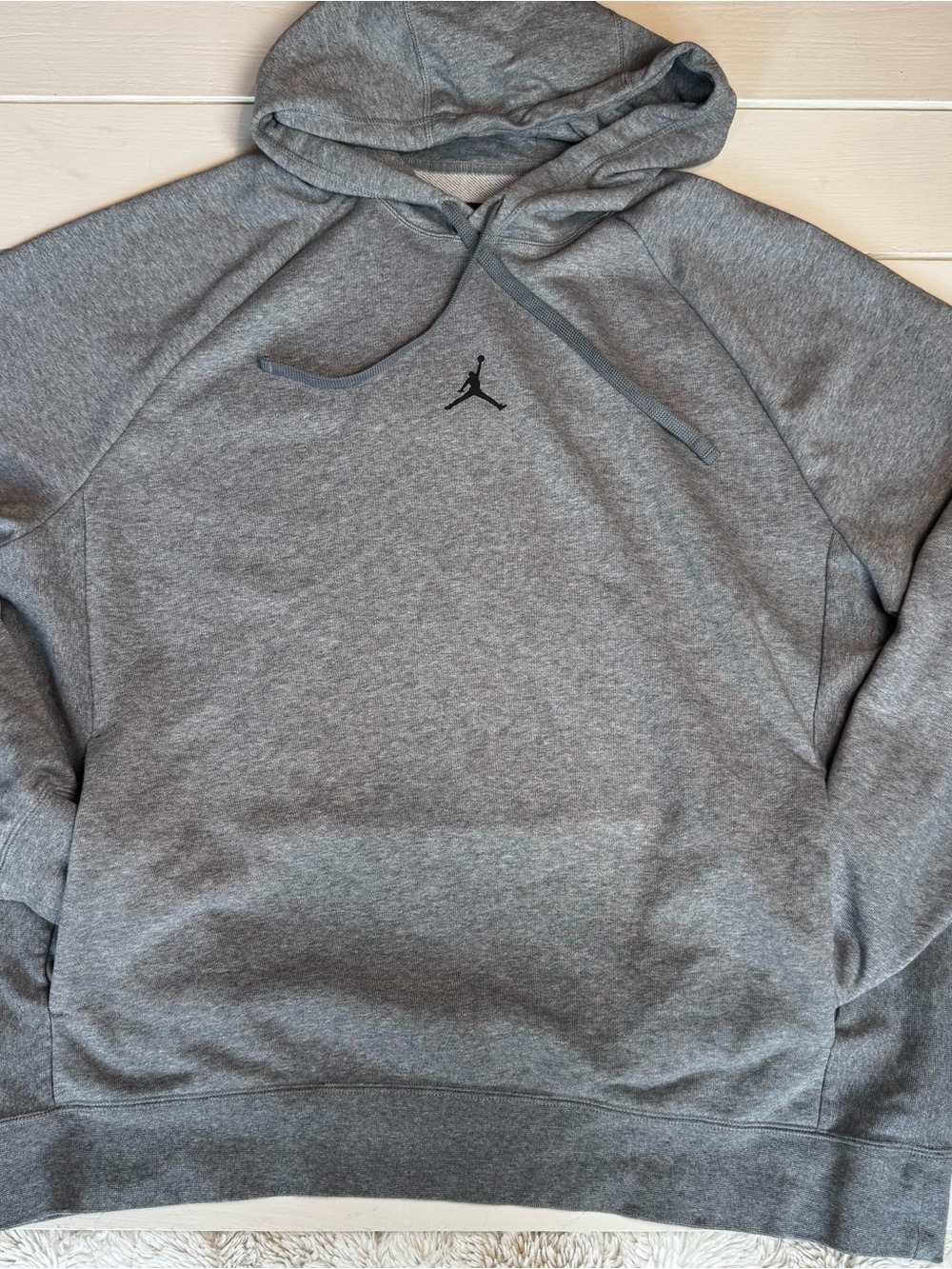 Jordan Gray Pullover Hoodie with Black Jumpman